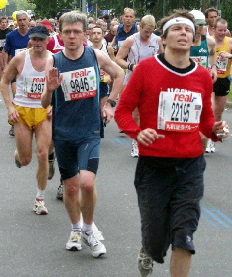Der Redakteur der Website beim Berlin Marathon 2002